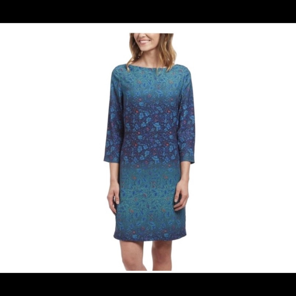 Marchesa NWT Green Teal Floral Degrade Shift
